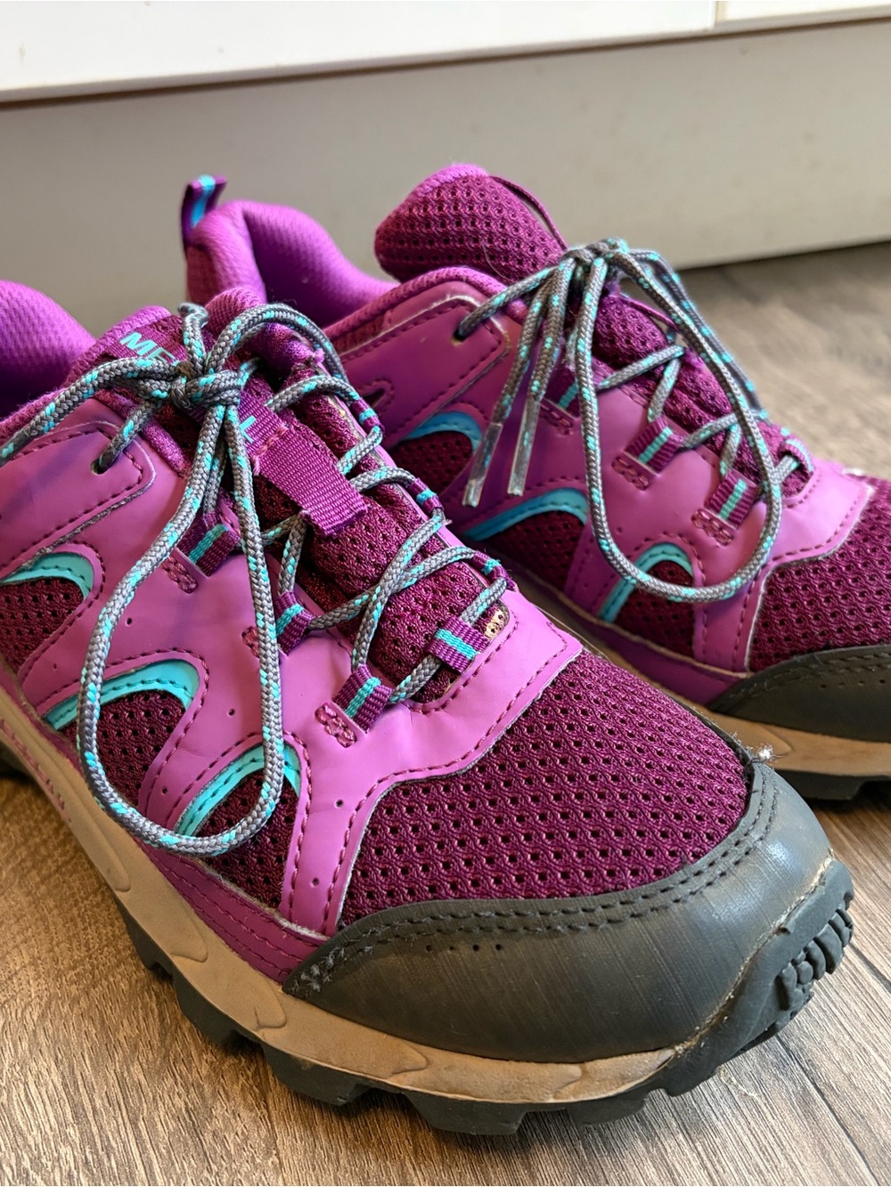Merrell Kids Purple Hiking Shoes with Teal Accents